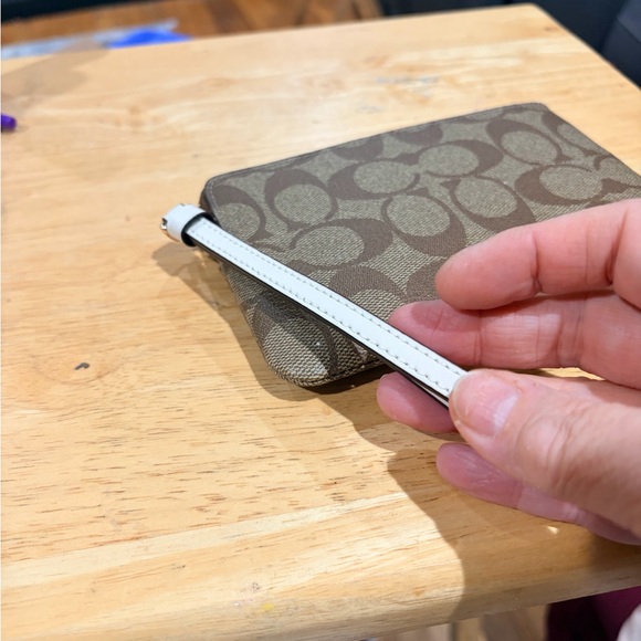 Coach Corner Zip Wristlet in Signature Canvas with Stripe. - Picture 3 of 4